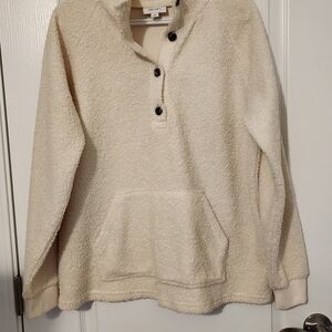 Cozy Sherpa Fleece Pullover  - Cream